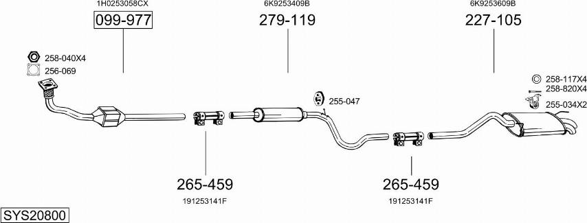 Bosal SYS20800 - Система випуску ОГ autocars.com.ua