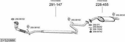 Bosal SYS20888 - Система випуску ОГ autocars.com.ua
