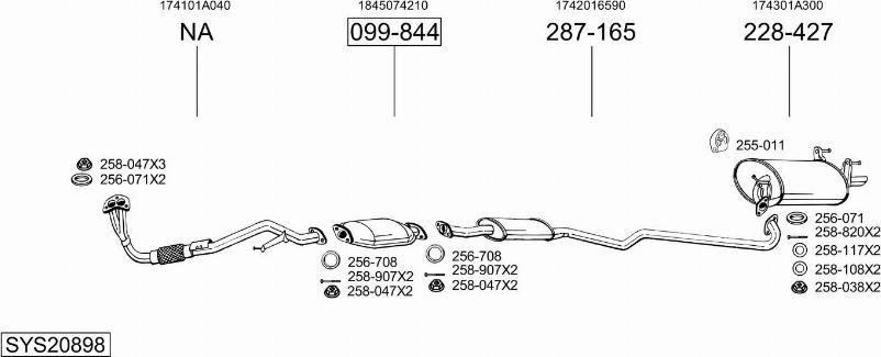 Bosal SYS20898 - Система випуску ОГ autocars.com.ua