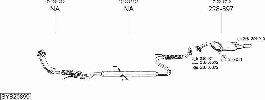 Bosal SYS20899 - Система випуску ОГ autocars.com.ua