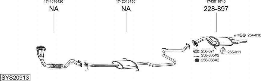 Bosal SYS20913 - Система випуску ОГ autocars.com.ua