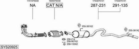 Bosal SYS20925 - Система випуску ОГ autocars.com.ua