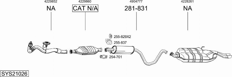 Bosal SYS21026 - Система випуску ОГ autocars.com.ua