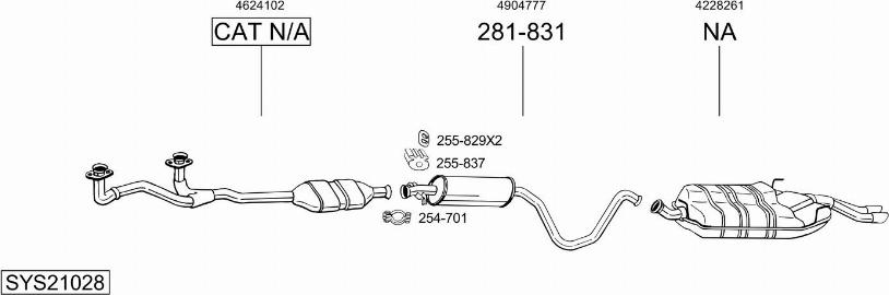 Bosal SYS21028 - Система випуску ОГ autocars.com.ua