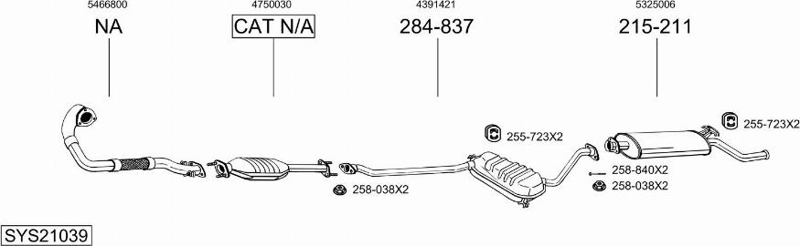 Bosal SYS21039 - Система випуску ОГ autocars.com.ua