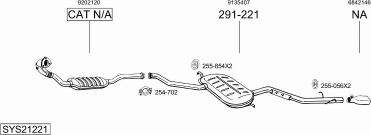 Bosal SYS21221 - Система випуску ОГ autocars.com.ua