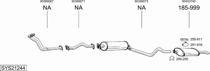 Bosal SYS21244 - Система випуску ОГ autocars.com.ua