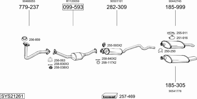 Bosal SYS21261 - Система випуску ОГ autocars.com.ua