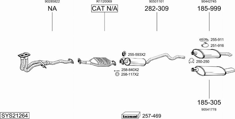 Bosal SYS21264 - Система випуску ОГ autocars.com.ua