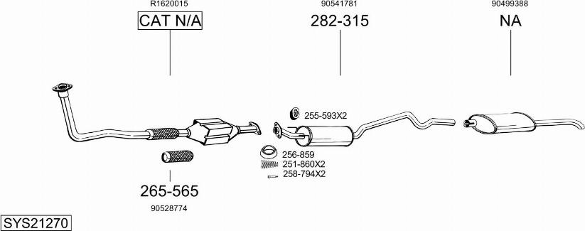 Bosal SYS21270 - Система випуску ОГ autocars.com.ua