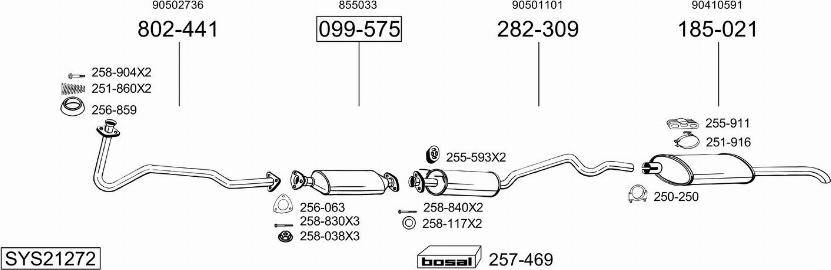 Bosal SYS21272 - Система випуску ОГ autocars.com.ua