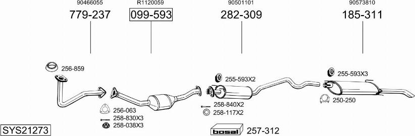 Bosal SYS21273 - Система випуску ОГ autocars.com.ua