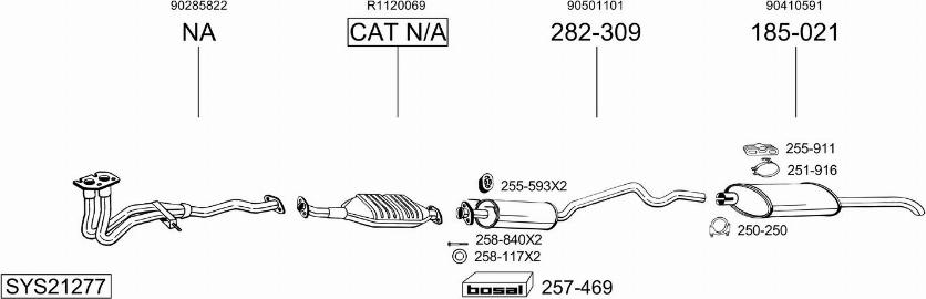 Bosal SYS21277 - Система випуску ОГ autocars.com.ua