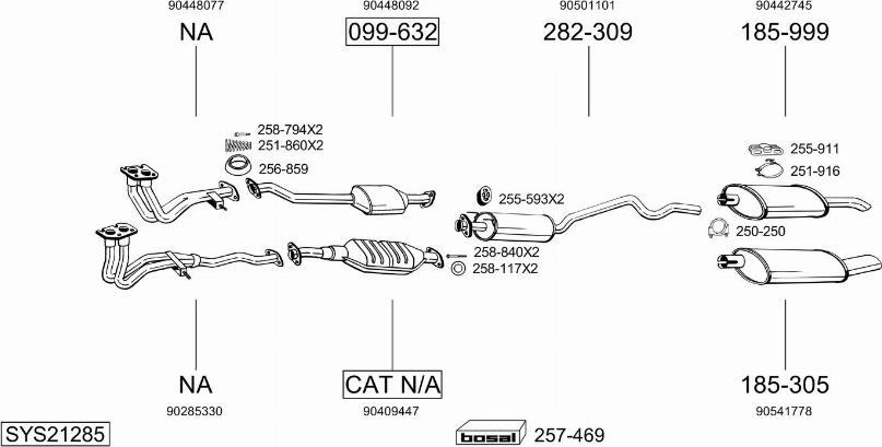 Bosal SYS21285 - Система випуску ОГ autocars.com.ua