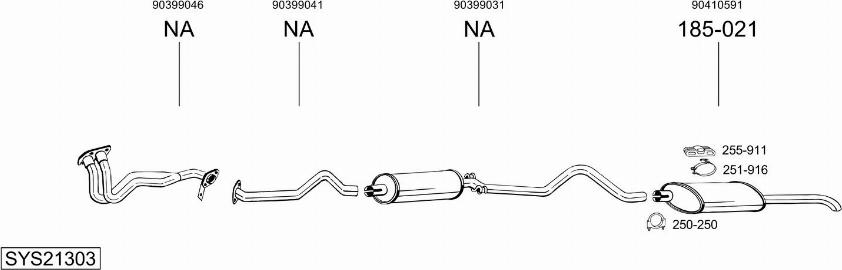 Bosal SYS21303 - Система випуску ОГ autocars.com.ua
