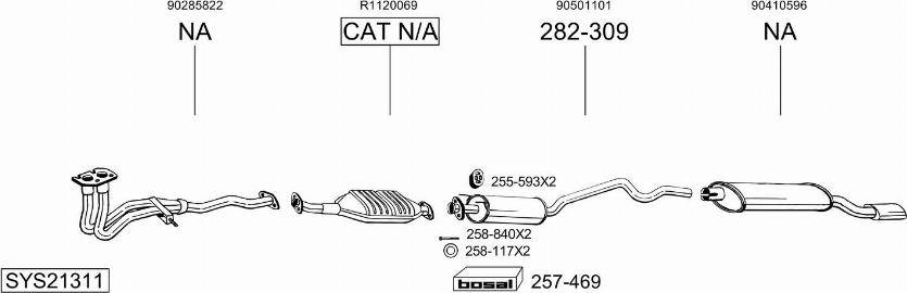 Bosal SYS21311 - Система випуску ОГ autocars.com.ua
