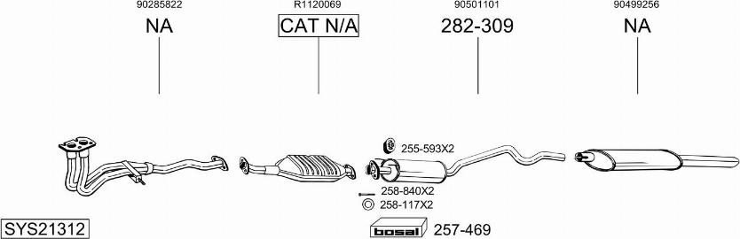 Bosal SYS21312 - Система випуску ОГ autocars.com.ua