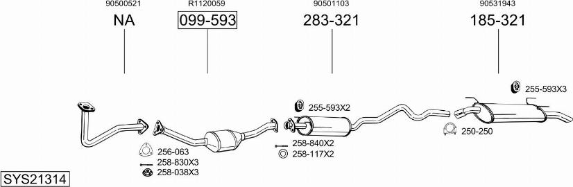 Bosal SYS21314 - Система випуску ОГ autocars.com.ua