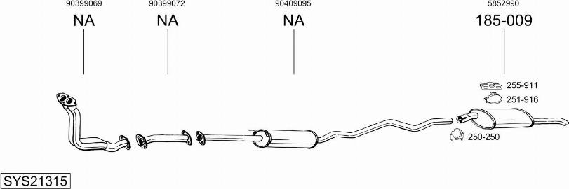 Bosal SYS21315 - Система випуску ОГ autocars.com.ua