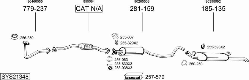Bosal SYS21348 - Система випуску ОГ autocars.com.ua
