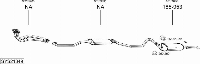Bosal SYS21349 - Система випуску ОГ autocars.com.ua
