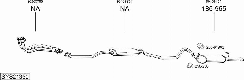 Bosal SYS21350 - Система випуску ОГ autocars.com.ua