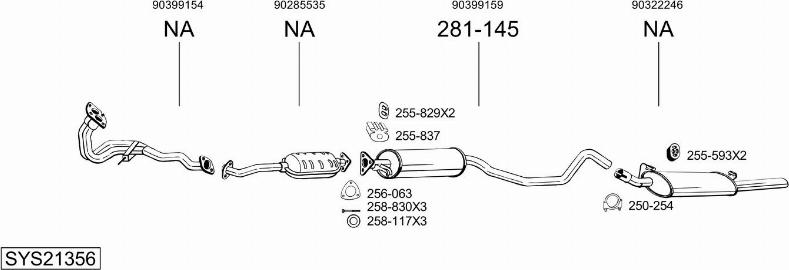 Bosal SYS21356 - Система випуску ОГ autocars.com.ua