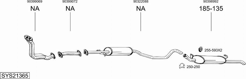 Bosal SYS21365 - Система випуску ОГ autocars.com.ua