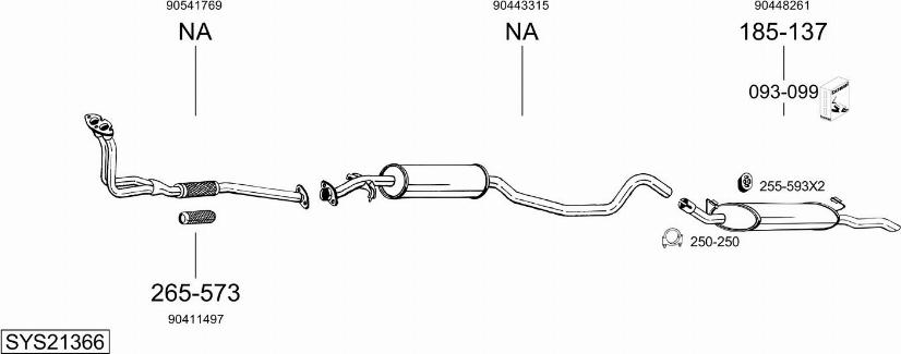 Bosal SYS21366 - Система випуску ОГ autocars.com.ua