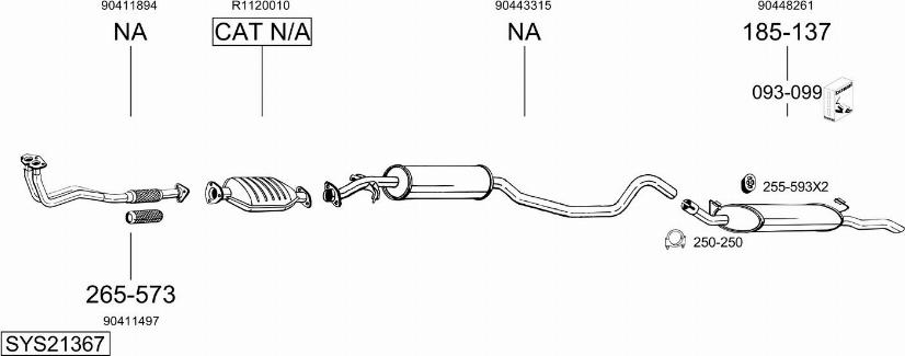 Bosal SYS21367 - Система випуску ОГ autocars.com.ua