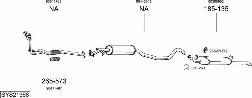 Bosal SYS21368 - Система випуску ОГ autocars.com.ua