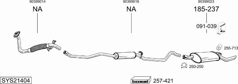 Bosal SYS21404 - Система випуску ОГ autocars.com.ua