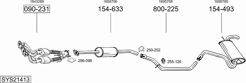 Bosal SYS21413 - Система выпуска ОГ avtokuzovplus.com.ua