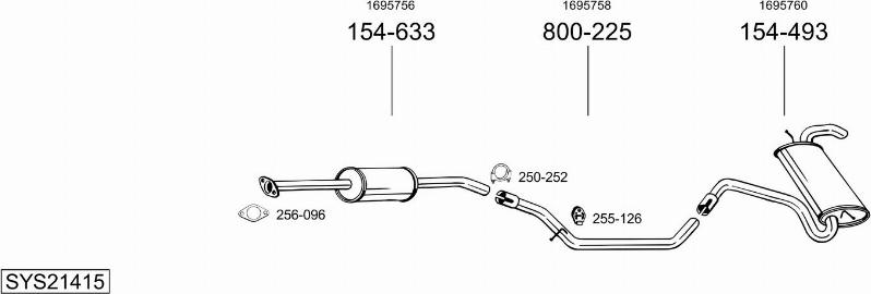 Bosal SYS21415 - Система випуску ОГ autocars.com.ua