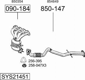 Bosal SYS21451 - Система випуску ОГ autocars.com.ua