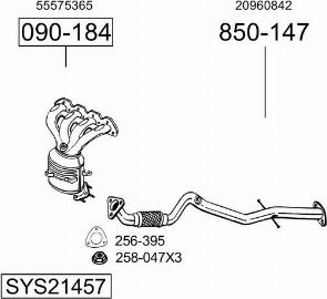 Bosal SYS21457 - Система випуску ОГ autocars.com.ua