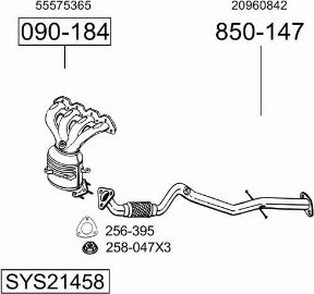 Bosal SYS21458 - Система випуску ОГ autocars.com.ua