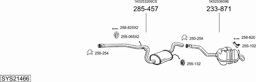 Bosal SYS21466 - Система выпуска ОГ avtokuzovplus.com.ua