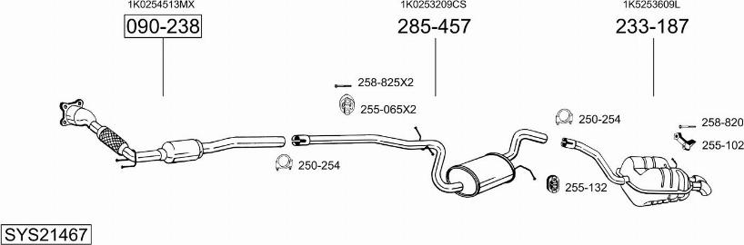 Bosal SYS21467 - Система выпуска ОГ avtokuzovplus.com.ua