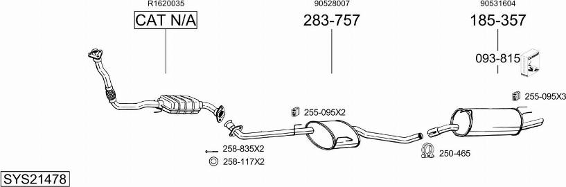 Bosal SYS21478 - Система выпуска ОГ autodnr.net