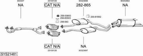 Bosal SYS21481 - Система випуску ОГ autocars.com.ua