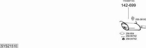 Bosal SYS21510 - Система випуску ОГ autocars.com.ua