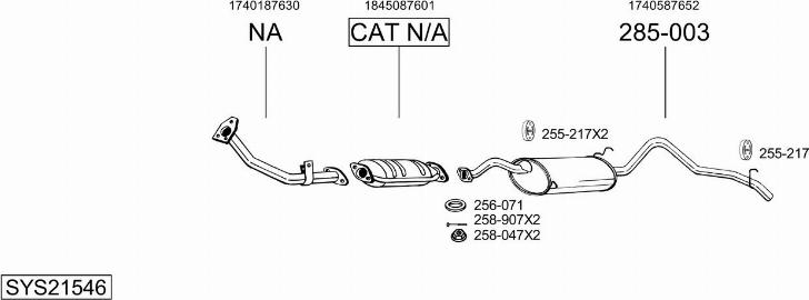 Bosal SYS21546 - Система випуску ОГ autocars.com.ua