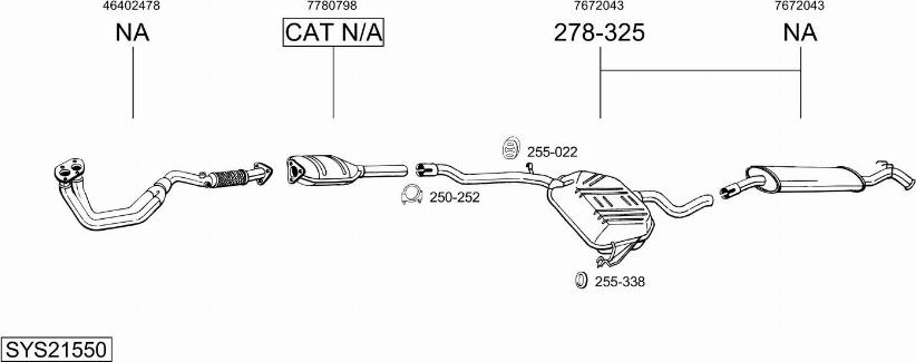 Bosal SYS21550 - Система випуску ОГ autocars.com.ua