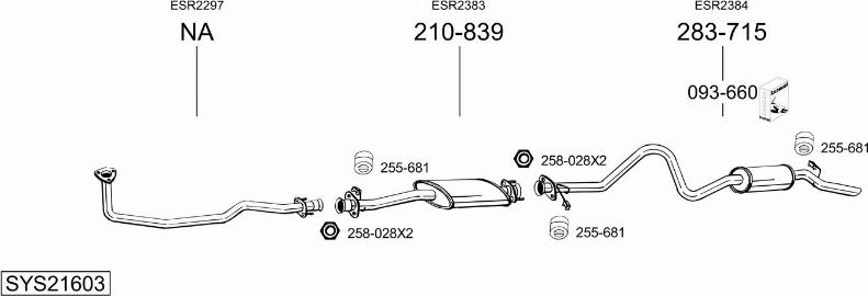 Bosal SYS21603 - Система випуску ОГ autocars.com.ua