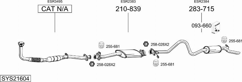 Bosal SYS21604 - Система випуску ОГ autocars.com.ua