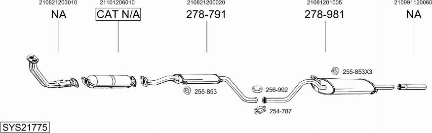 Bosal SYS21775 - Система випуску ОГ autocars.com.ua