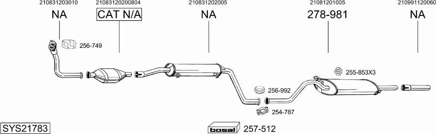 Bosal SYS21783 - Система випуску ОГ autocars.com.ua