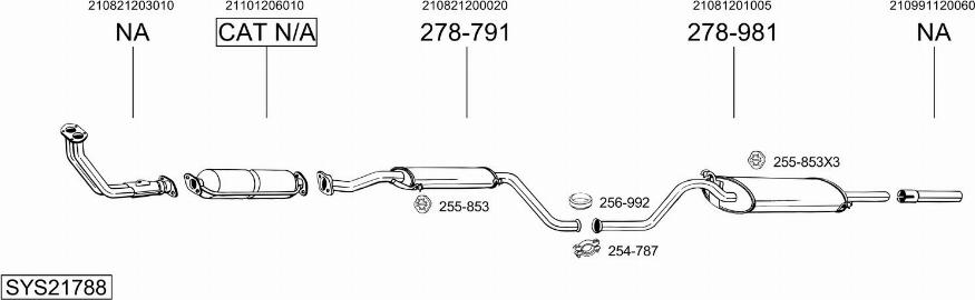 Bosal SYS21788 - Система випуску ОГ autocars.com.ua