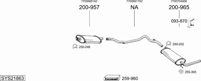 Bosal SYS21863 - Система випуску ОГ autocars.com.ua